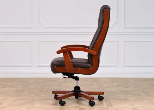 fotel gabinetowy skórzany brązowy