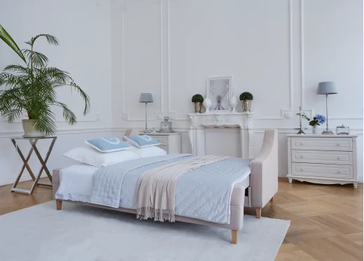 sofa beżowa rozkładana