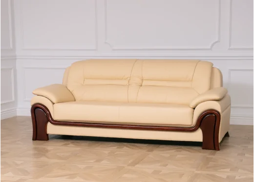sofa skóra naturalna kremowa