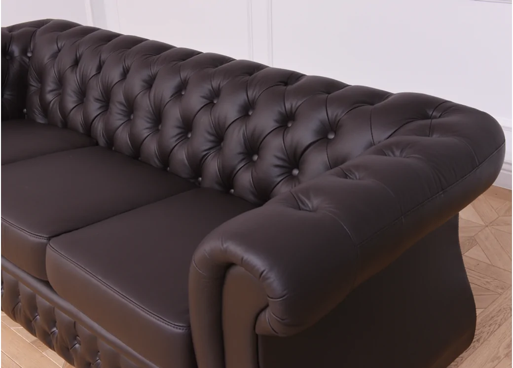 sofa skórzana pikowana