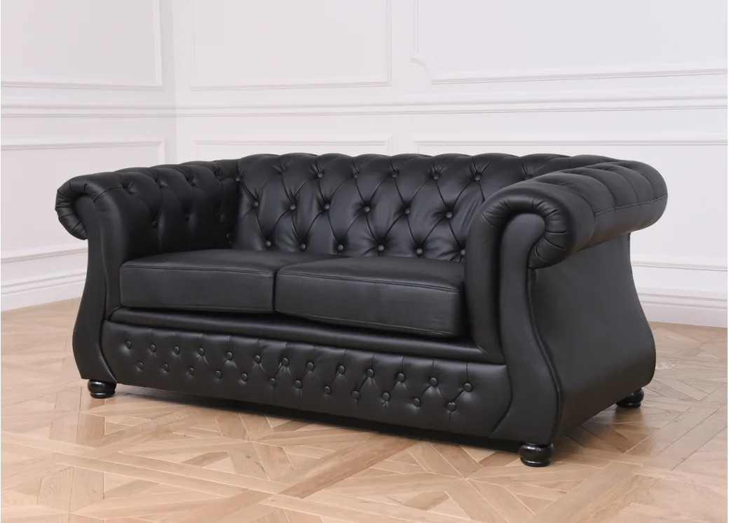 sofa chesterfield czarna