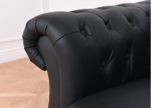 fotel chesterfield czarny