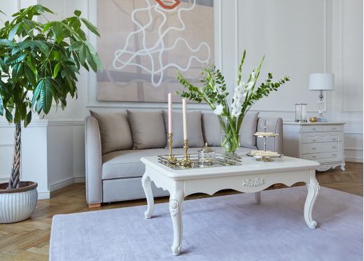ława do salonu glamour aranżacja