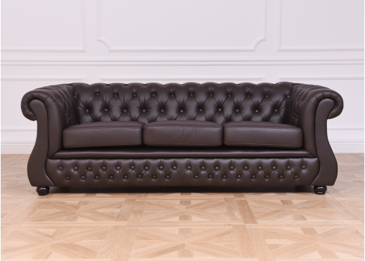 sofa chesterfield brązowa