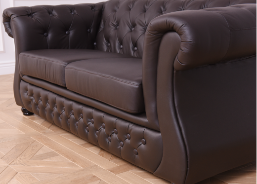 sofa pikowana brązowa