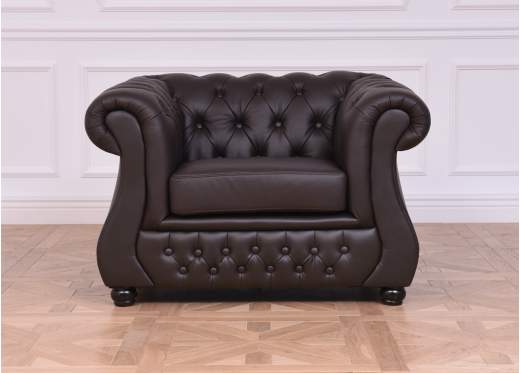 fotel biurowy chesterfield brązowy
