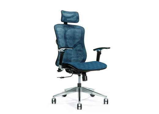 fotel ergonomiczny niebieski