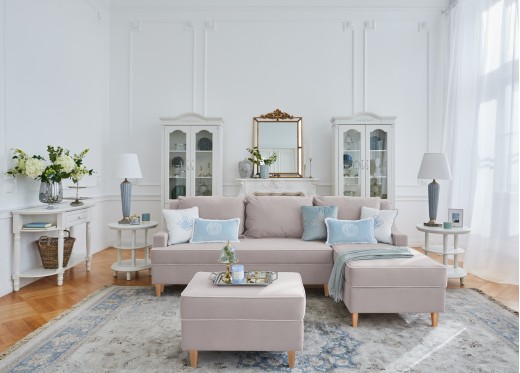 elegancki salon z narożnikiem