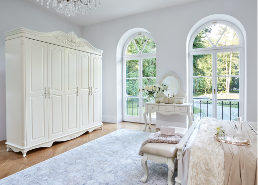 sypialnia w stylu glamour