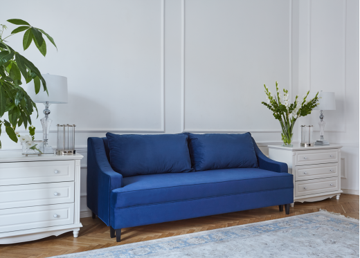sofa rozkładana granatowa