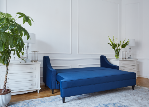 sofa z funkcją spania granatowa