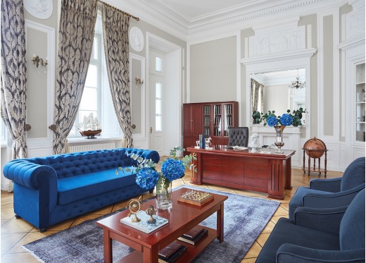 sofa rozkładana granatowa