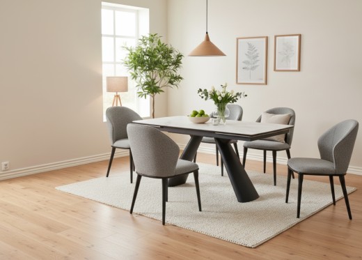 Stół rozkładany OBSIDIAN biały