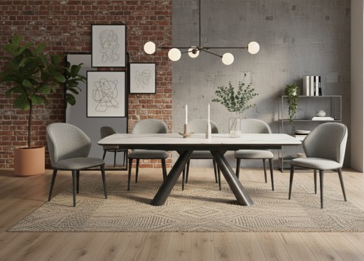 Stół rozkładany OBSIDIAN biały