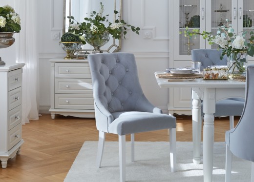 Krzesło OPERA błękitny białe