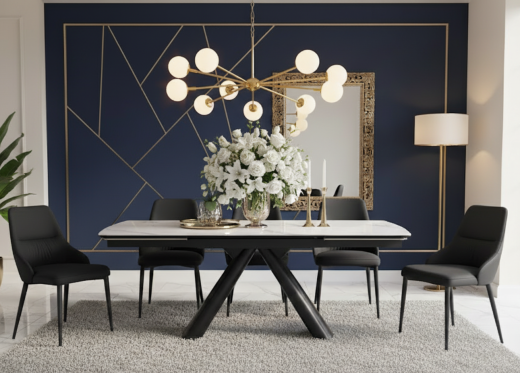 Stół rozkładany OBSIDIAN biały