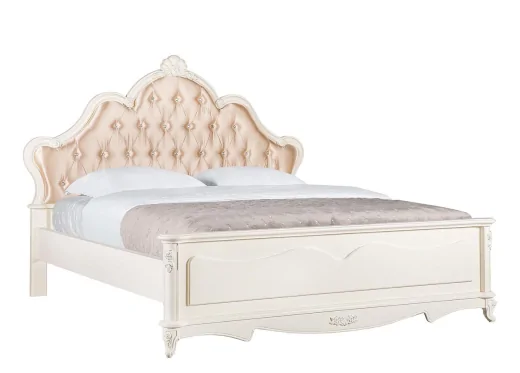 łóżko z tapicerowanym zagłówkiem