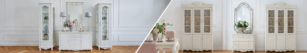 Witryny i regały do salonu, eleganckie meble ekspozycyjne Bemondi
