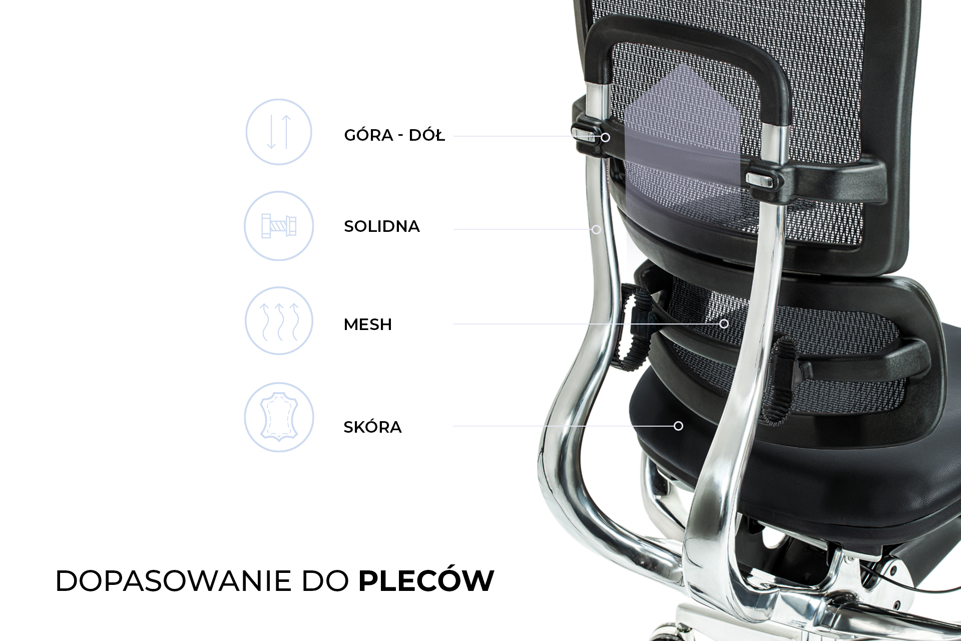 Ergonomiczny fotel ERGO 800 funkcje