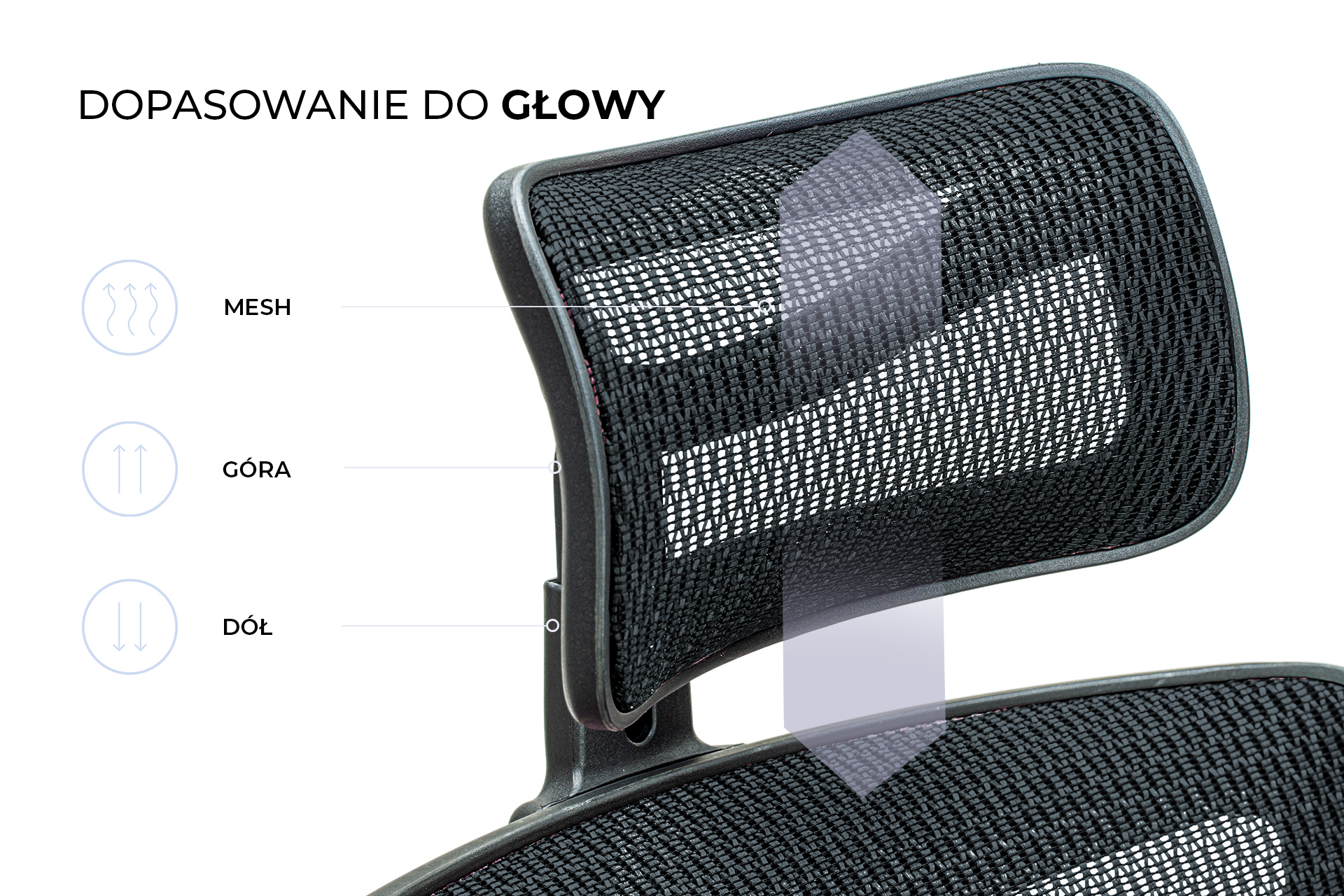 Ergonomiczny fotel ERGO 800 zagłówek