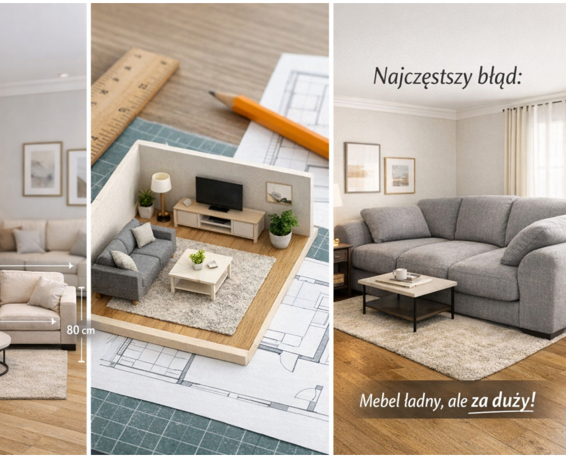 Jak dobrać wielkość mebli do metrażu salonu – najczęstsze błędy